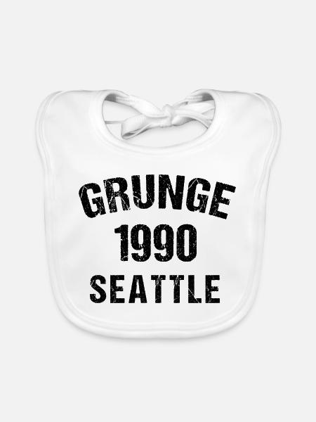 Grunge: Seattle der 1990er Jahre - Baby Bio-Lätzchen - Weiß - Vorne