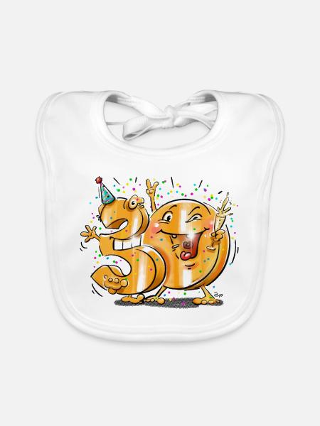 30. Geburtstag - Baby Bio-Lätzchen - Weiß