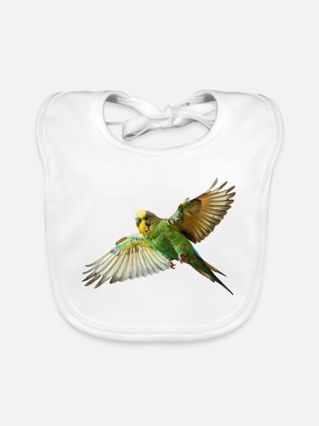Wellensittich Kanarienvogel - Baby Bio-Lätzchen - Weiß