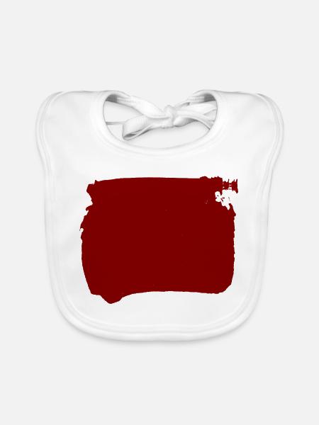 Roter Punkt - Tusche - Baby Bio-Lätzchen - Weiß - Vorne
