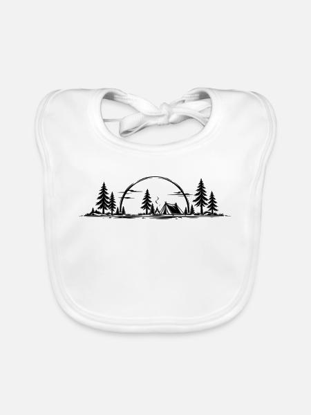 Into the Wild – Camping, Wald & Outdoor Abenteuer - Baby Bio-Lätzchen - Weiß - Vorne