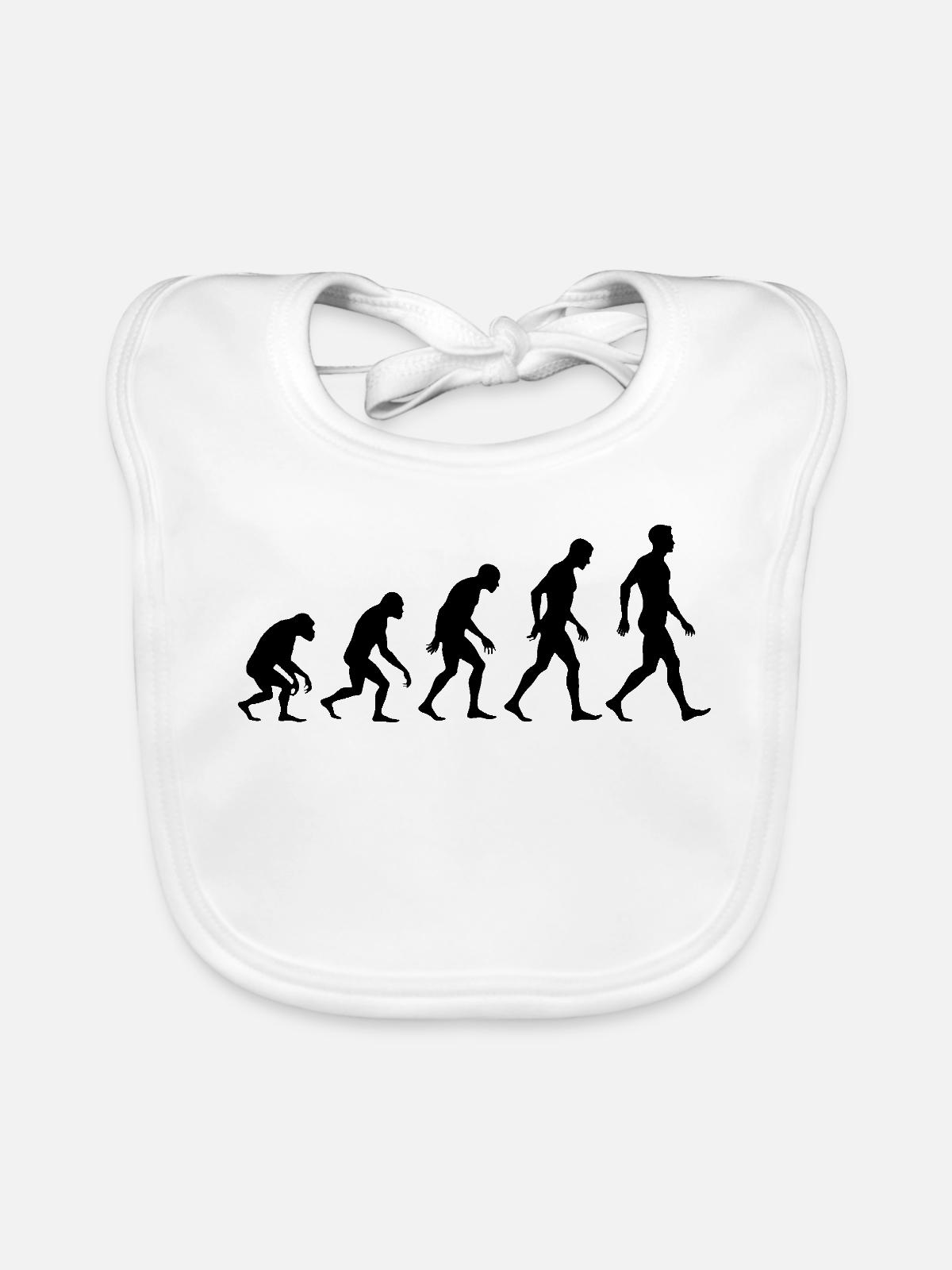 Evolution des Menschen Silhouetten - Baby Bio-Lätzchen - Weiß - Vorne