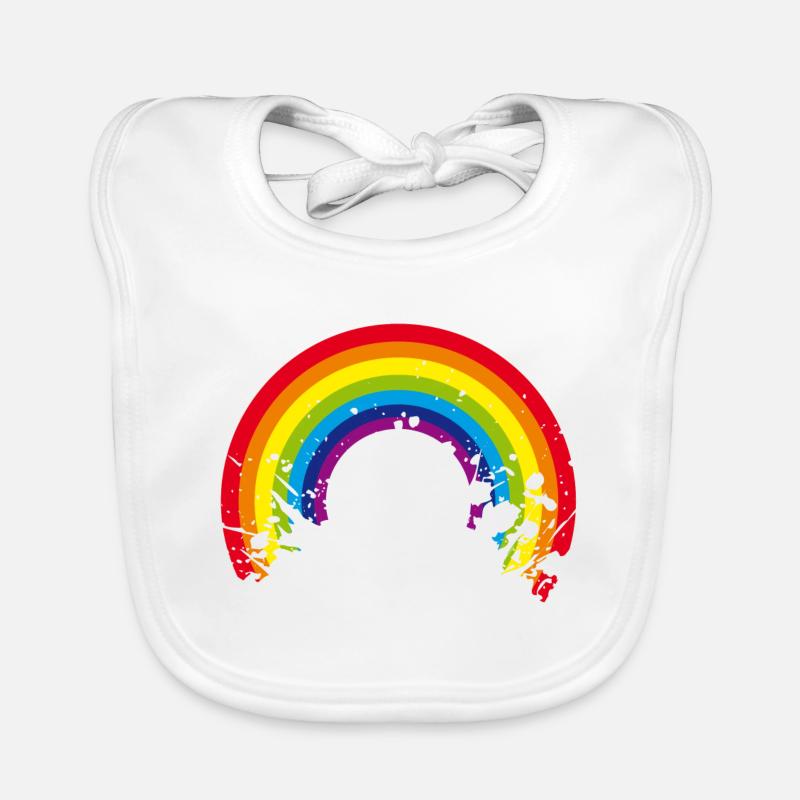 rainbow regenbogen - Baby Bio-Lätzchen - Weiß