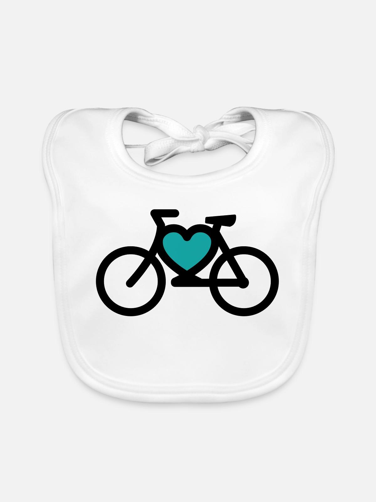 i ike mon vélo - Bavoir bio Bébé - blanc - Devant