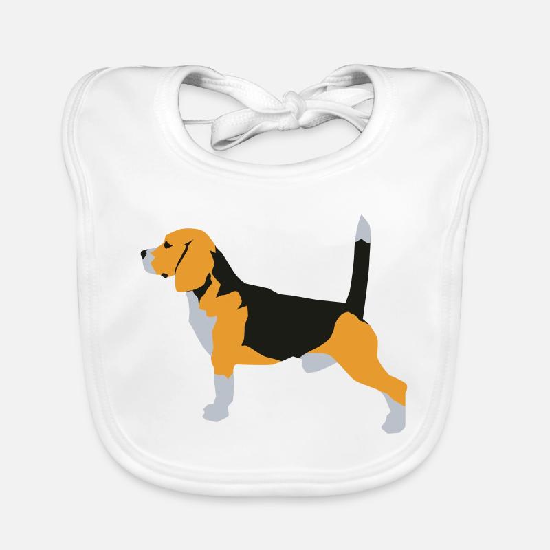 Beagle - Baby Bio-Lätzchen - Weiß