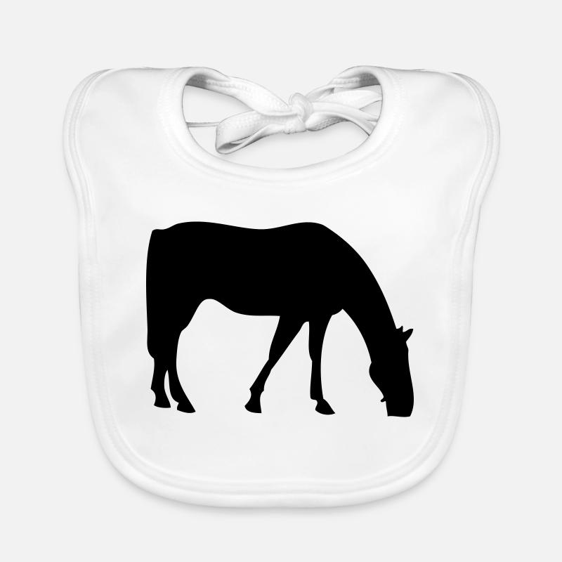 Cheval - Bavoir bio Bébé - blanc