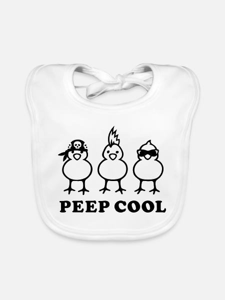 Peep Cool - Baby Bio-Lätzchen - Weiß - Vorne
