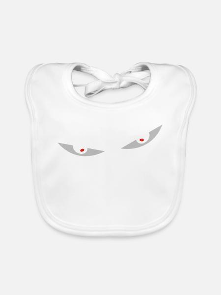 comic eyes smiley augen - Organic Baby Bibs - white - Front