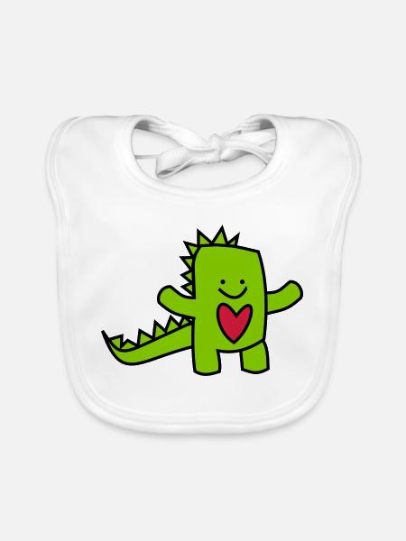 liebes-monster - Baby Bio-Lätzchen - Weiß