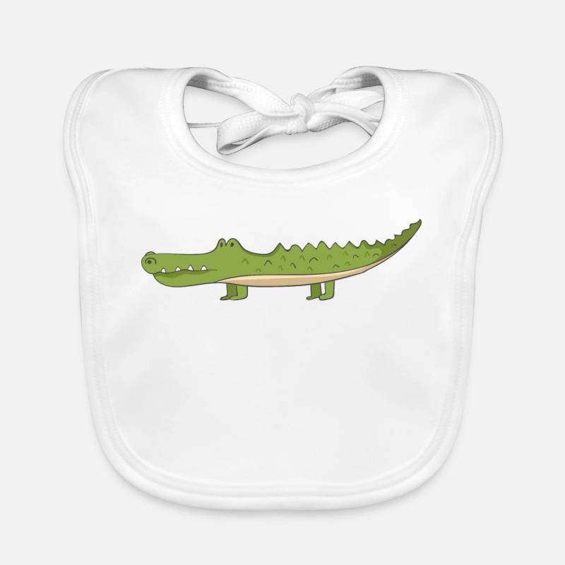 Crocodile - Bavoir bio Bébé - blanc