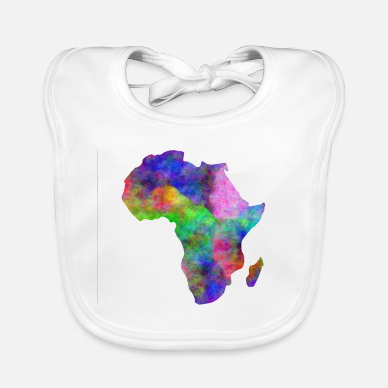 afrique coloré - Bavoir bio Bébé - blanc