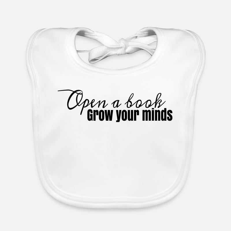 Buchdesign Open A Book, grow your minds Baby Bio-Lätzchen