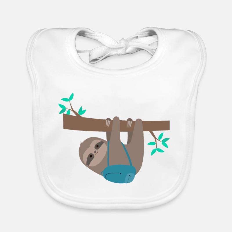 Faultier mit Rucksack Baby Bio-Lätzchen