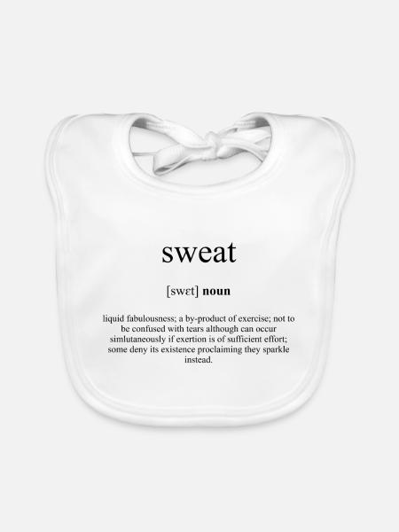 Dictionnaire de définition de la sueur (Schweiß) - Bavoir bio Bébé - blanc - Devant