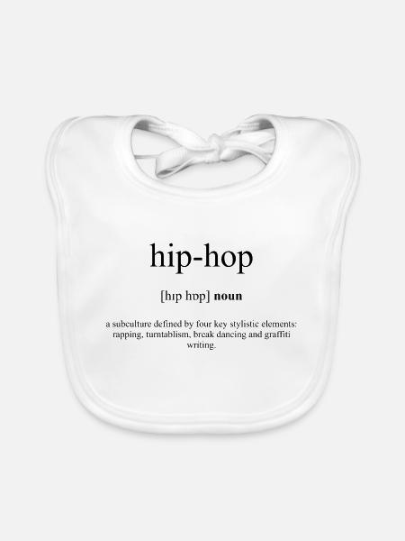 Hip-Hop Definition Dictionary - Baby Bio-Lätzchen - Weiß - Vorne