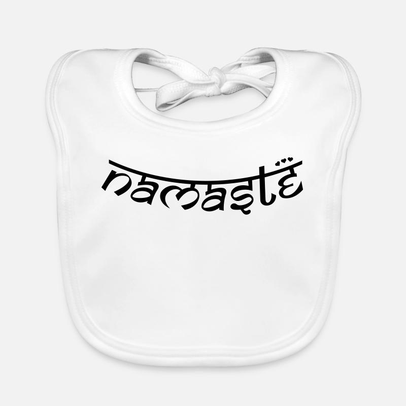 OM NAMASTE BOW - Baby Bio-Lätzchen - Weiß