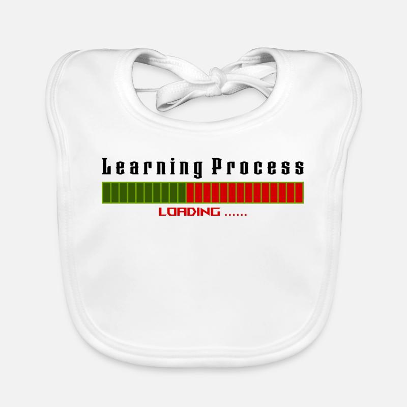 Learning Process Loading white shirt Organic Baby Bibs