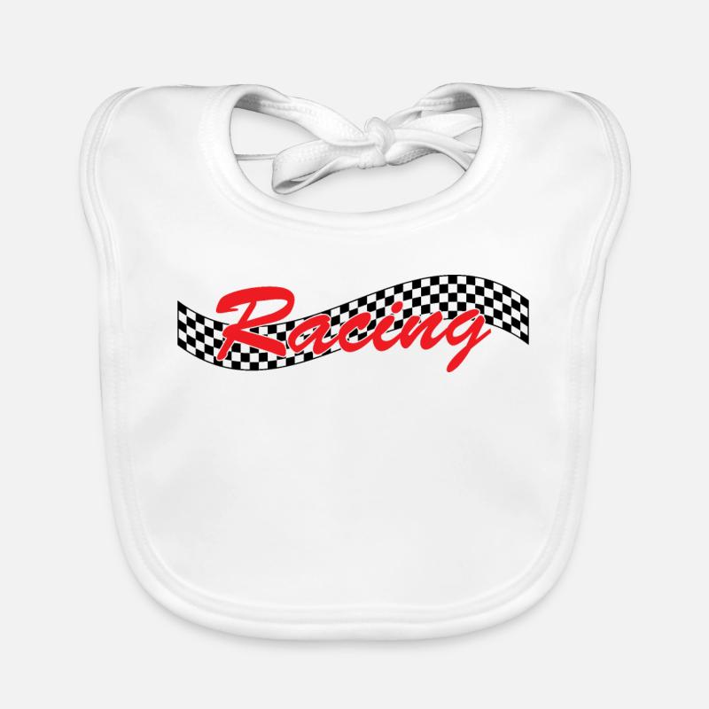 Drapeau à cocher de course - Car Auto Bike Race Bavoir bio Bébé
