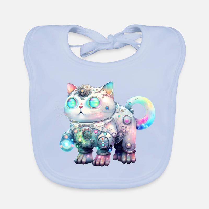 Kawaii Robot Chat Bavoir bio Bébé