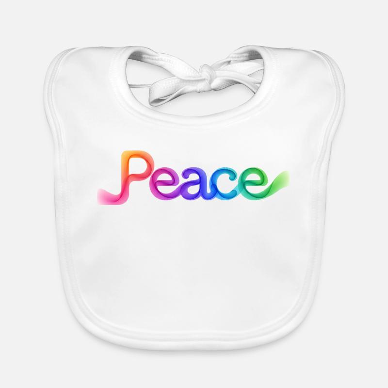 Farbige Peace-Schrift im Pfeildesign Baby Bio-Lätzchen