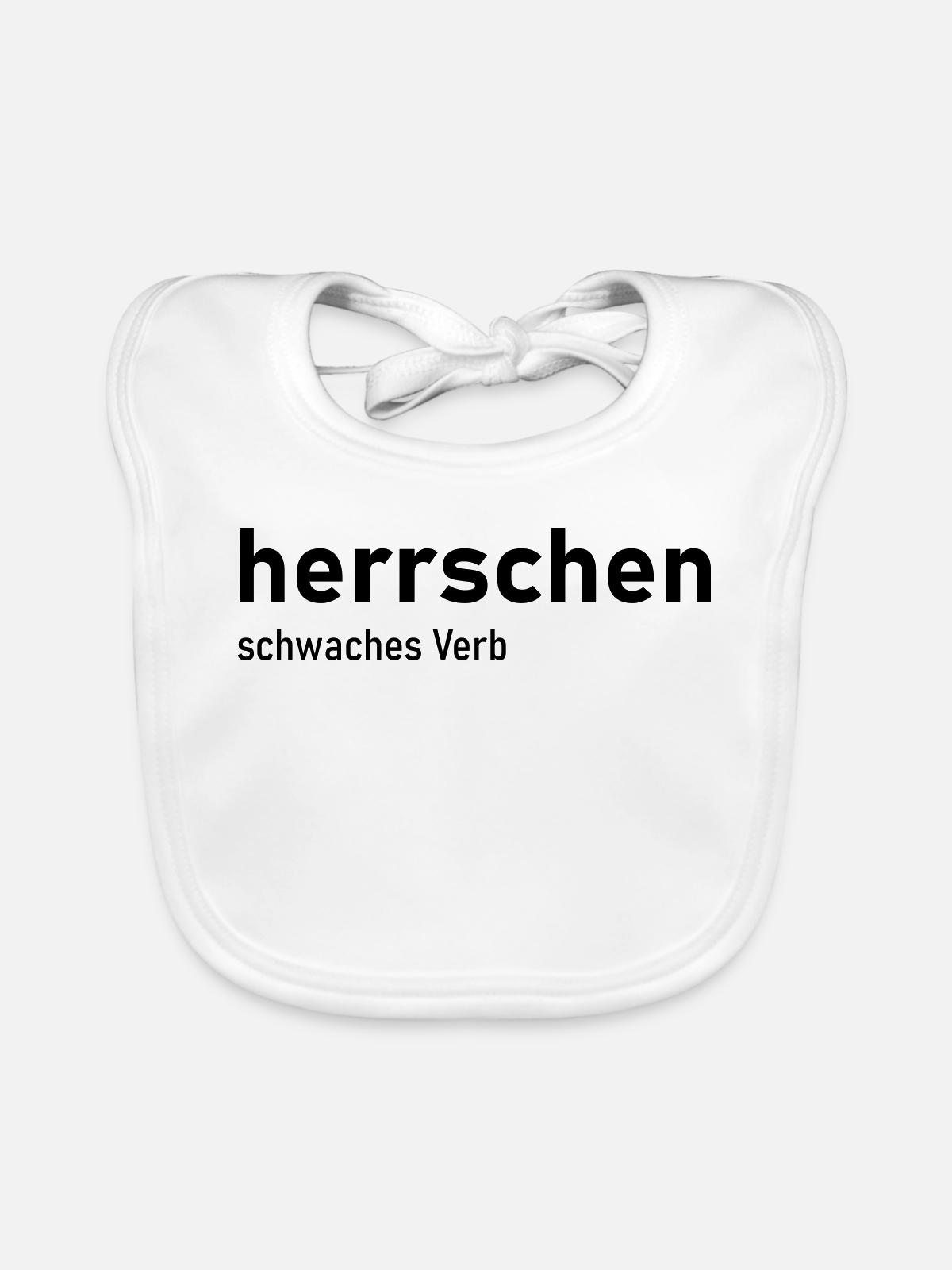 herrschen schwaches Verb - Baby Bio-Lätzchen - Weiß - Vorne