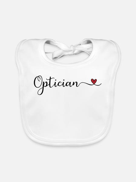 Optiker mit Herz - Baby Bio-Lätzchen - Weiß - Vorne