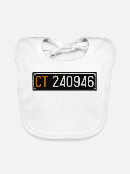 Vorderes Kennzeichen – CT46 - Baby Bio-Lätzchen - Weiß - Vorne
