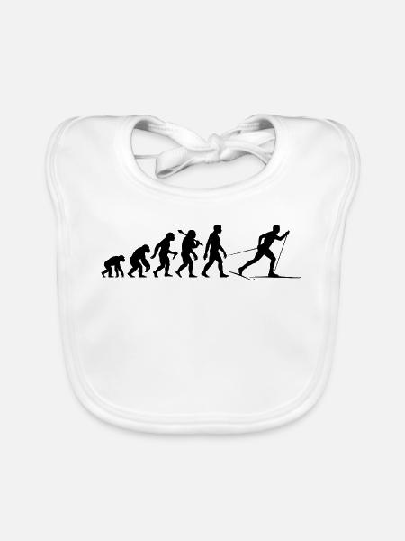 Langlauf Evolution Skilanglauf Für Ski Langläufer - Baby Bio-Lätzchen - Weiß - Vorne