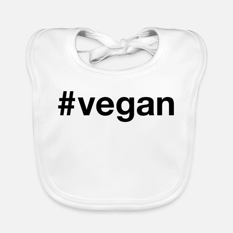 VEGAN Hashtag Veganer Vege - Bavoir bio Bébé - blanc