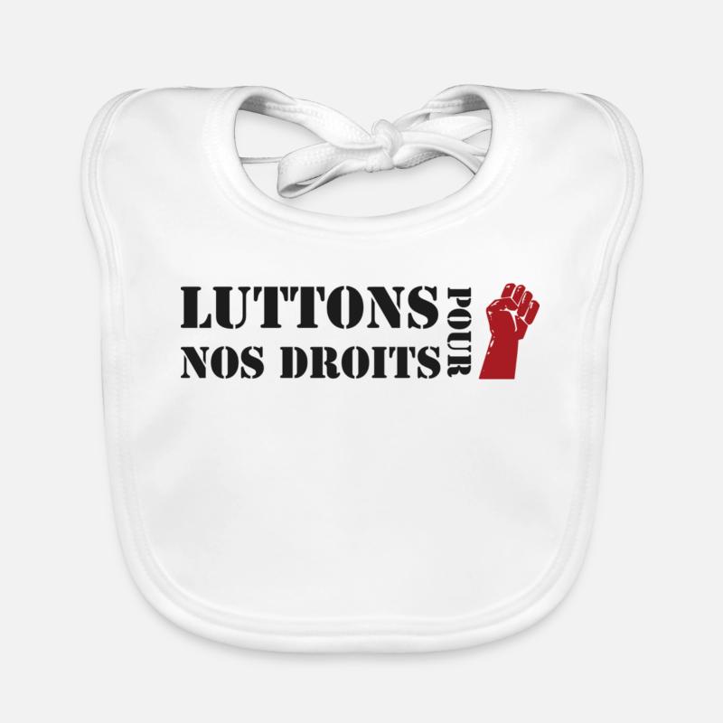 Luttons pour nos Droits ! - Bavoir bio Bébé - blanc