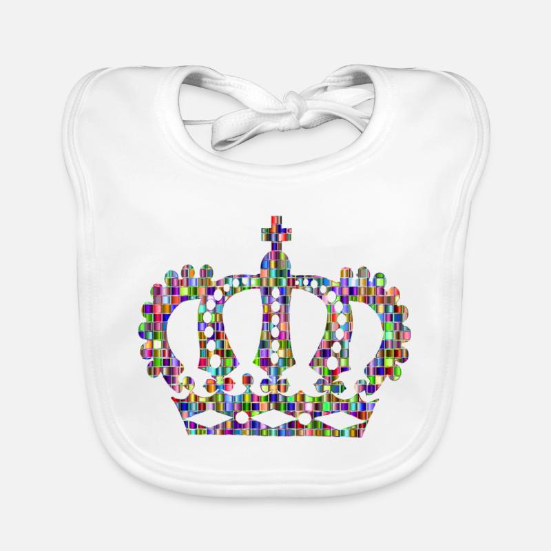 Rainbow Colorful Crown Organic Baby Bibs