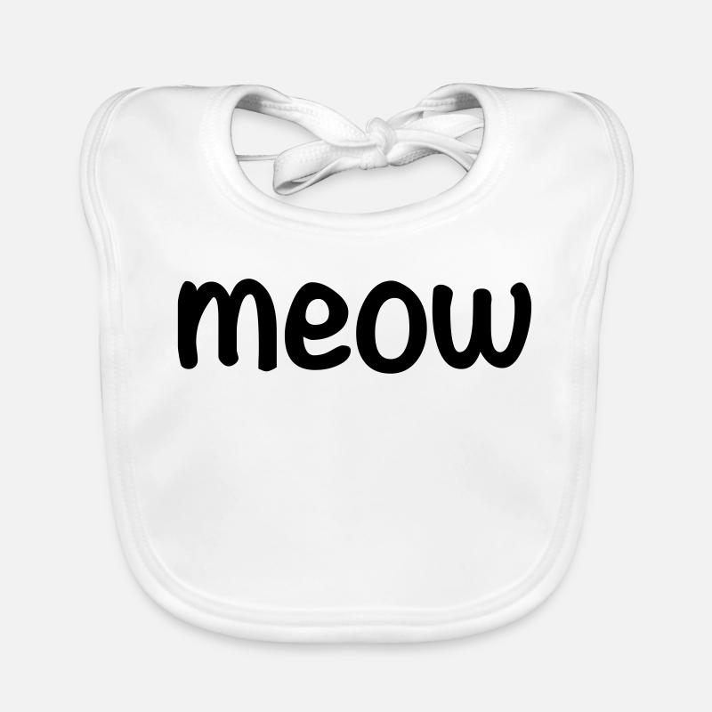Miau - Baby Bio-Lätzchen - Weiß