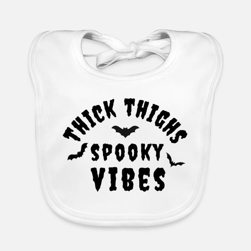 thick thighs spooky vibes Organic Baby Bibs