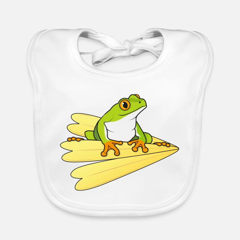 Frosch mit Blütenblättern Baby Bio-Lätzchen