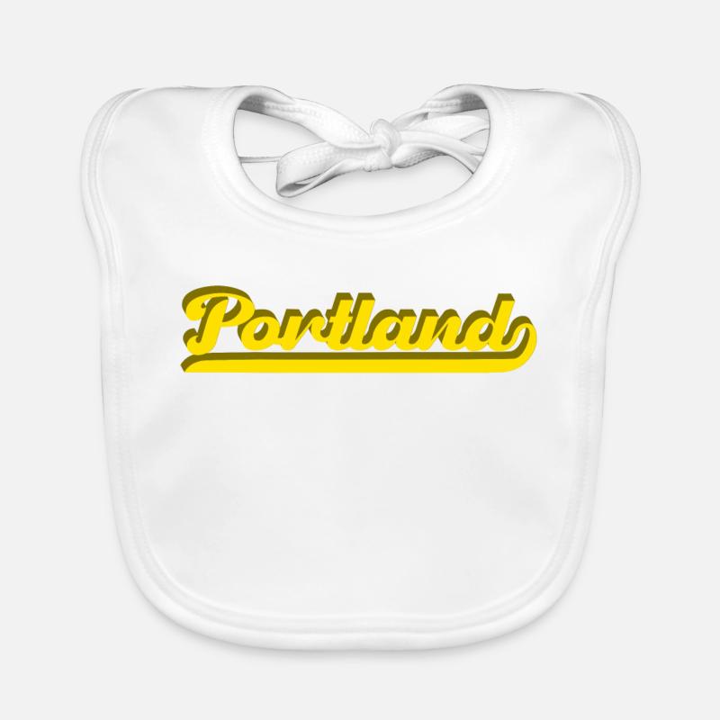 Portland Retro Script Bavaglino ecologico per neonato