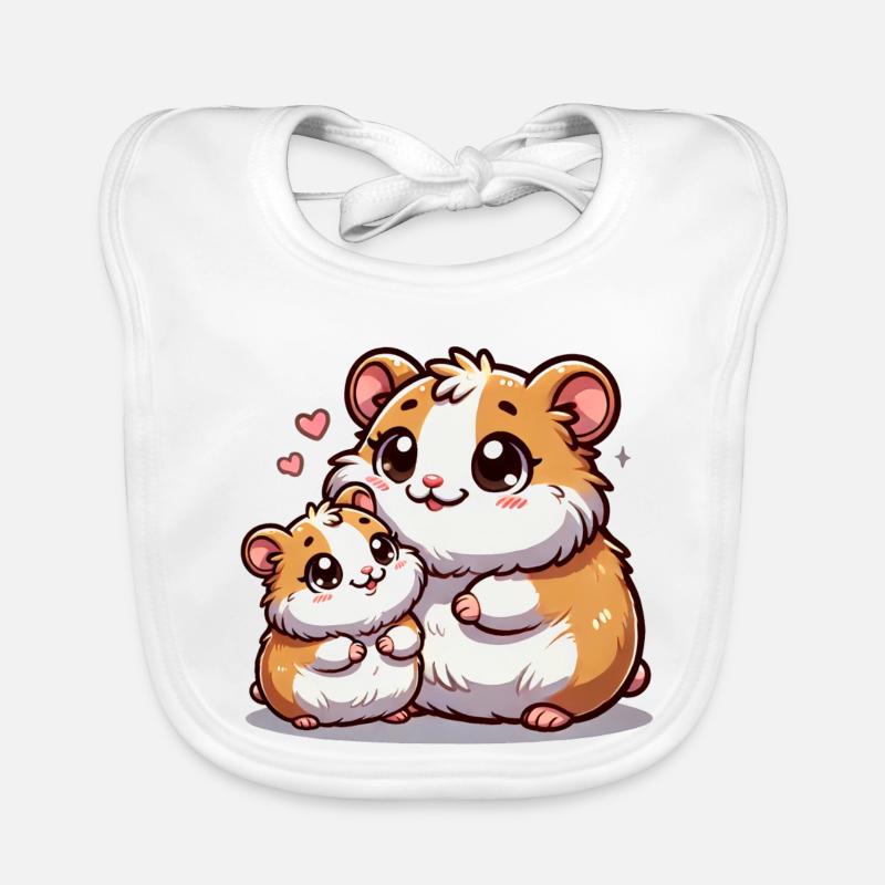 Parent hamster aimant avec enfant Bavoir bio Bébé
