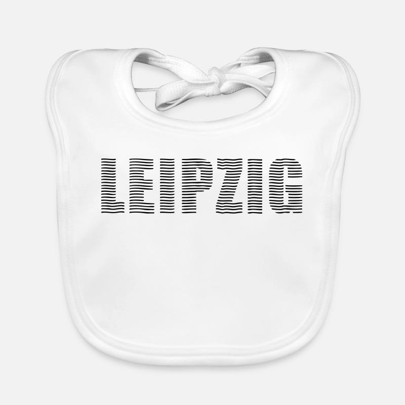 Leipzig Line Font Organic Baby Bibs