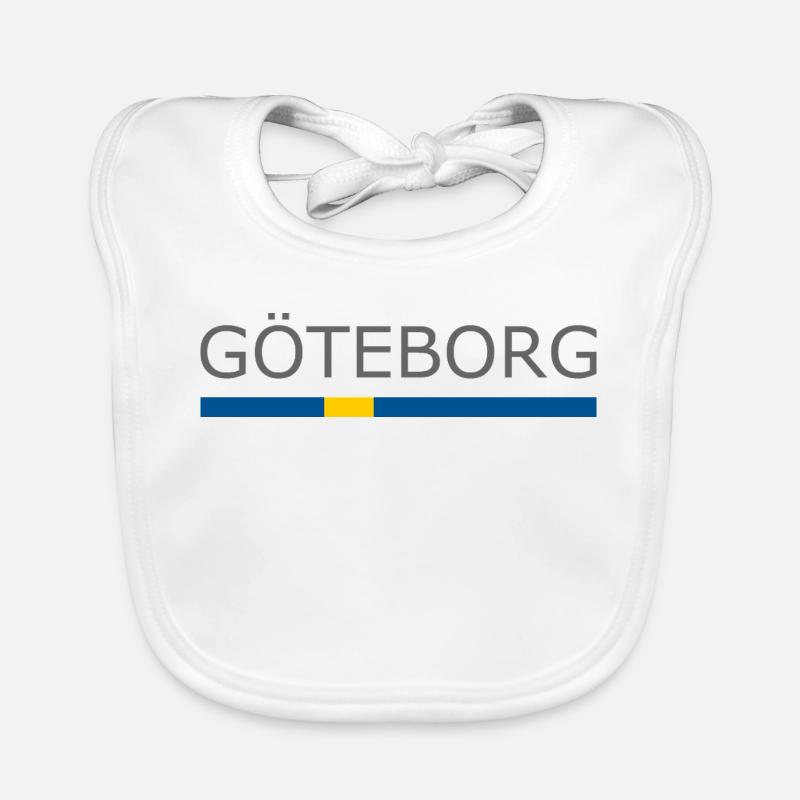 Drapeau de la Suède - Göteborg - Sverige - Suède Bavoir bio Bébé