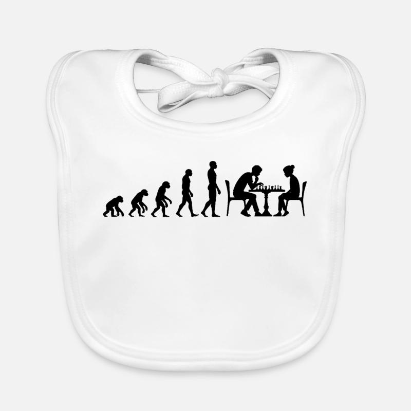 EVOLUTION ZUM SCHACHMEISTER – MATT! CHESSLOVER Baby Bio-Lätzchen