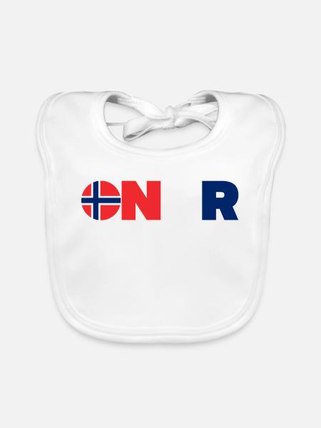 Norvège - Bavoir bio Bébé - blanc - Devant