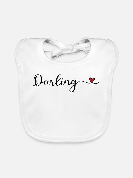 Cute Darling Heart Typografie - Baby Bio-Lätzchen - Weiß - Vorne