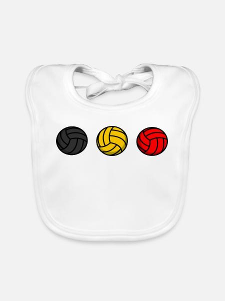 Belgischer Volleyball - Baby Bio-Lätzchen - Weiß - Vorne