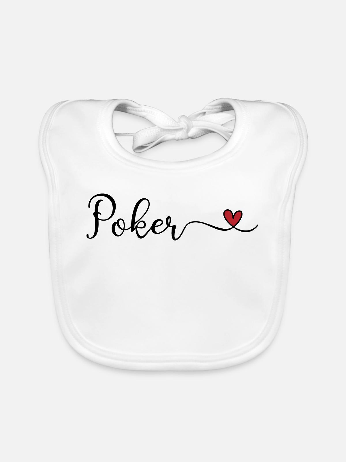 Poker Herz - Baby Bio-Lätzchen - Weiß - Vorne