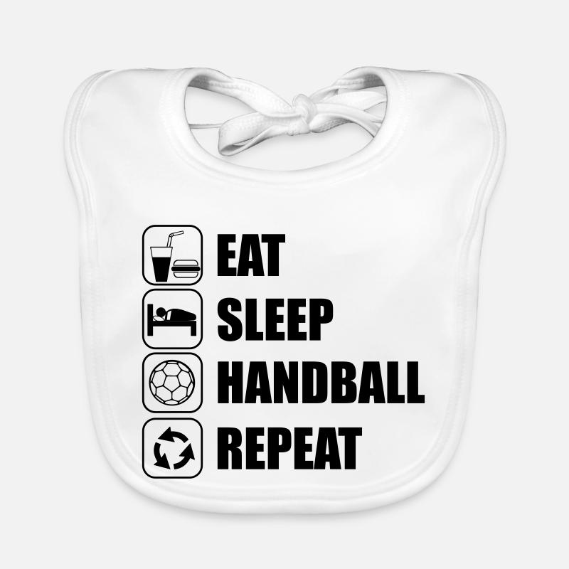 EAT SLEEP HANDBALL - Bavoir bio Bébé - blanc