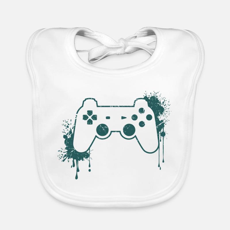 CONTROLLER RETRO - Baby Bio-Lätzchen - Weiß
