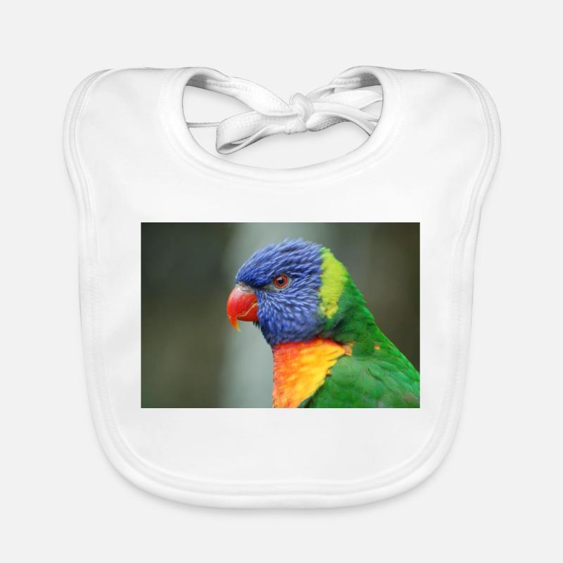 Perroquet de miel aka loris - Bavoir bio Bébé - blanc
