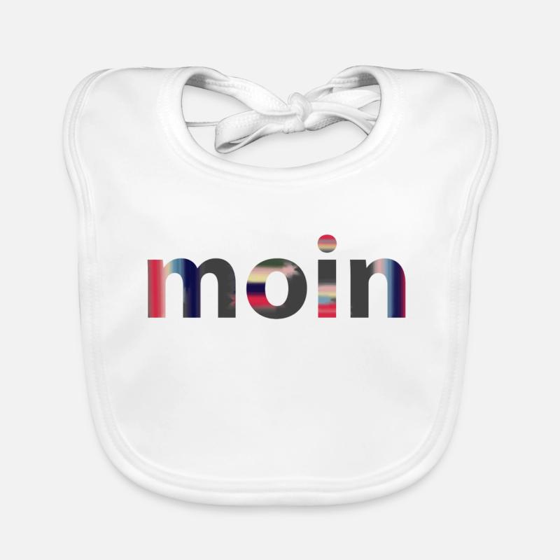 Moin couleur gris - Bavoir bio Bébé - blanc