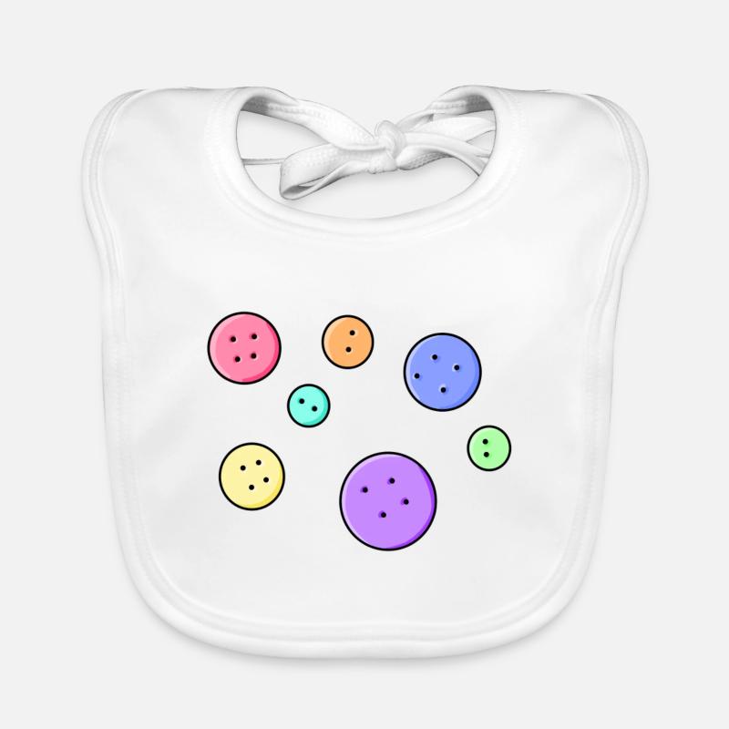 funny colorful buttons hobby handmade DIY gift Organic Baby Bibs