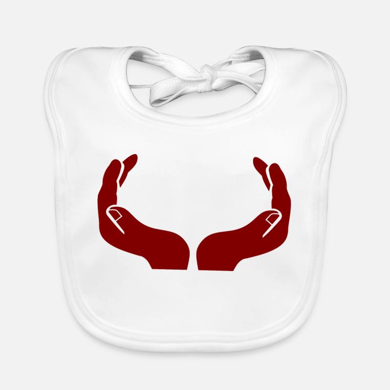 Rote Haende Baby Bio-Lätzchen