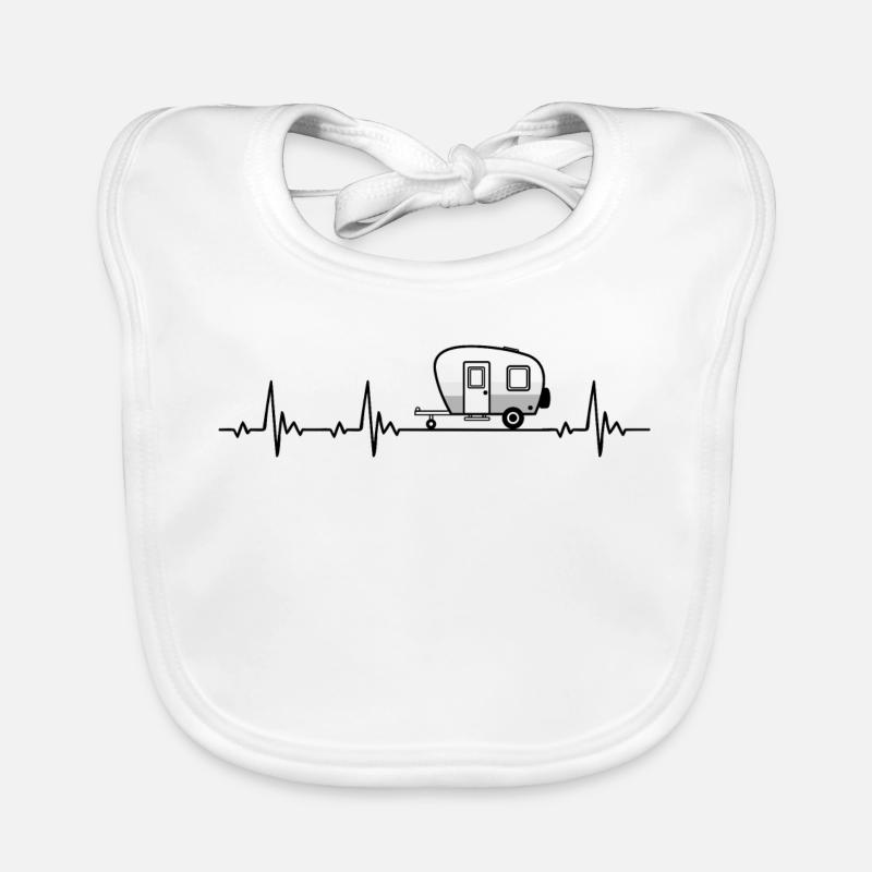Caravan Camping Heartbeat frequency pulse ECG Organic Baby Bibs